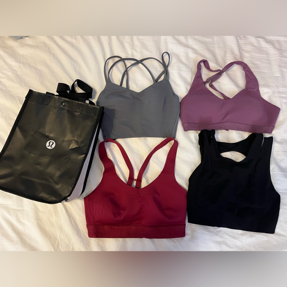lululemon athletica Sports Bras - Burgundy, Gray, Black, Lavender bundle
